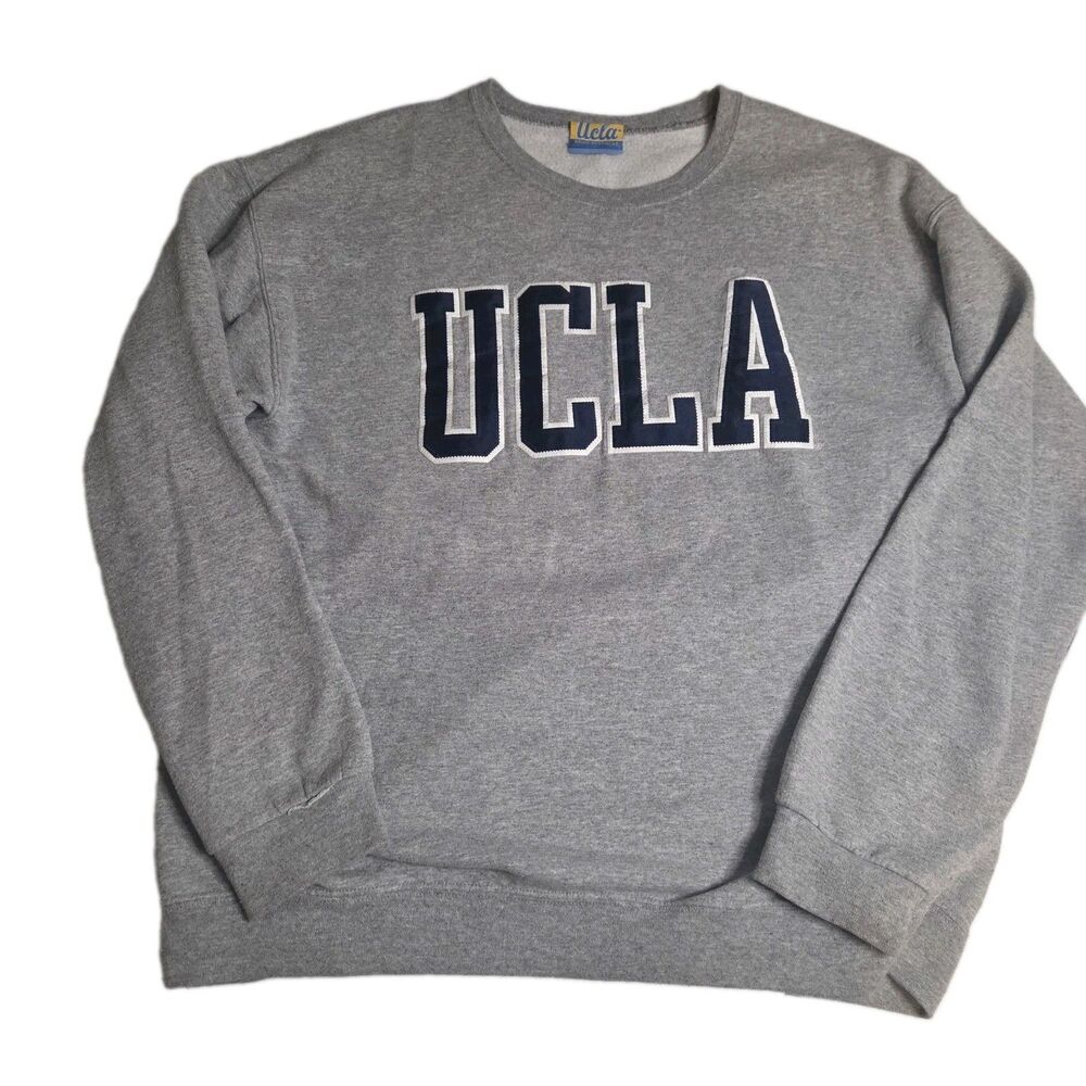 Vintage UCLA Sweatshirt Bruin Bearwear Heather Grey Spellout Crewneck Y2K Large